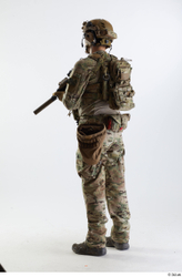 Whole Body Weapons-Rifle Man Pose with machine rifle White Army Athletic Studio photo references